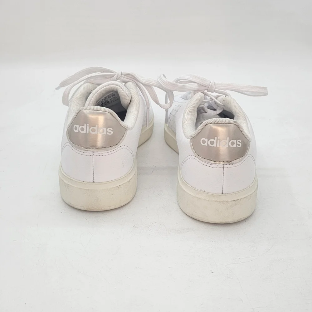 Adidas Advantage 2.0 White Metallic Heel Sneakers Women’s 6 Classic Casual Stree